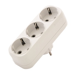 Разветвитель 3 гнезда, А303, с/з, 16А, плоский