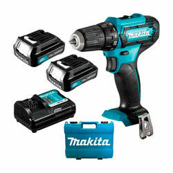 Дрель-шуруповерт Makita DF333DWYE, 2 аккумулятора Li-ion (1,5Ач), 12V, 10 мм, 30 Нм, кейс
