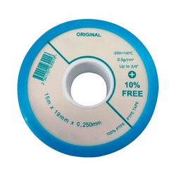 Лента ФУМ для воды большая 19х0,25 мм х 15 м, 0.3 г/см3, Профи, белая