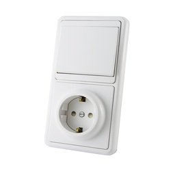 Блок БКВР с/у SQ1813-0001, 1 клавиша + 1 гнездо с/з, з/ш, белый