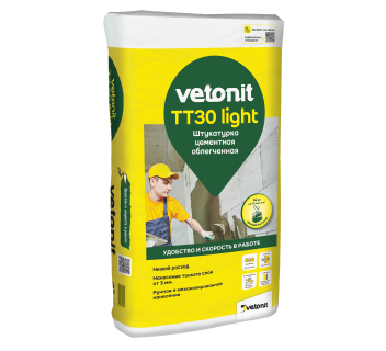 Облегченная цементная штукатурка Vetonit TT30 light, 25 кг