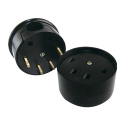 Разъем для плит РШ-ВШ (розетка+вилка) 32А, 380В, 3Р+РЕ, о/у, черный