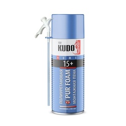 Пена полиуретановая монтажная Kudo Home 15+ бытовая всесезонная (0,52 л)
