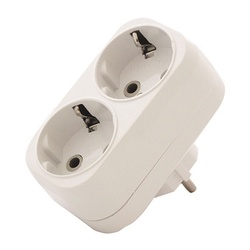 Разветвитель 2 гнезда, А302, с/з, 16А, плоский