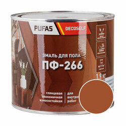 Эмаль для пола Pufas Decoself ПФ-266 жёлто-коричневая (1,9 кг)