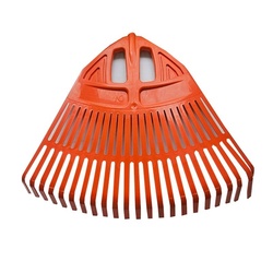 Грабли веерные пластиковые, 23 зуба, без черенка, оранжевые